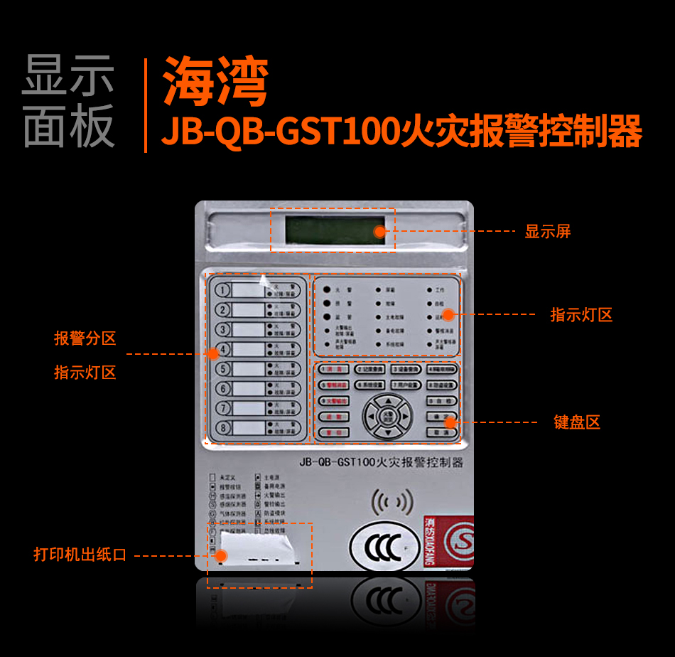 北京海灣JB-QB-GST100北京火災報警控制器顯示面板